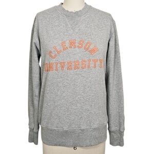 Hillflint Clemson University Crewneck Pullover Sweatshirt - Heather Gray Size XS